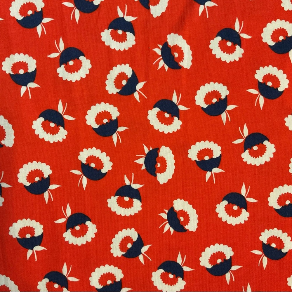Boden Lois Floral Midi Jersey Dress Orange/Red Navy White Sleeveless Size 10 M - Picture 8 of 16